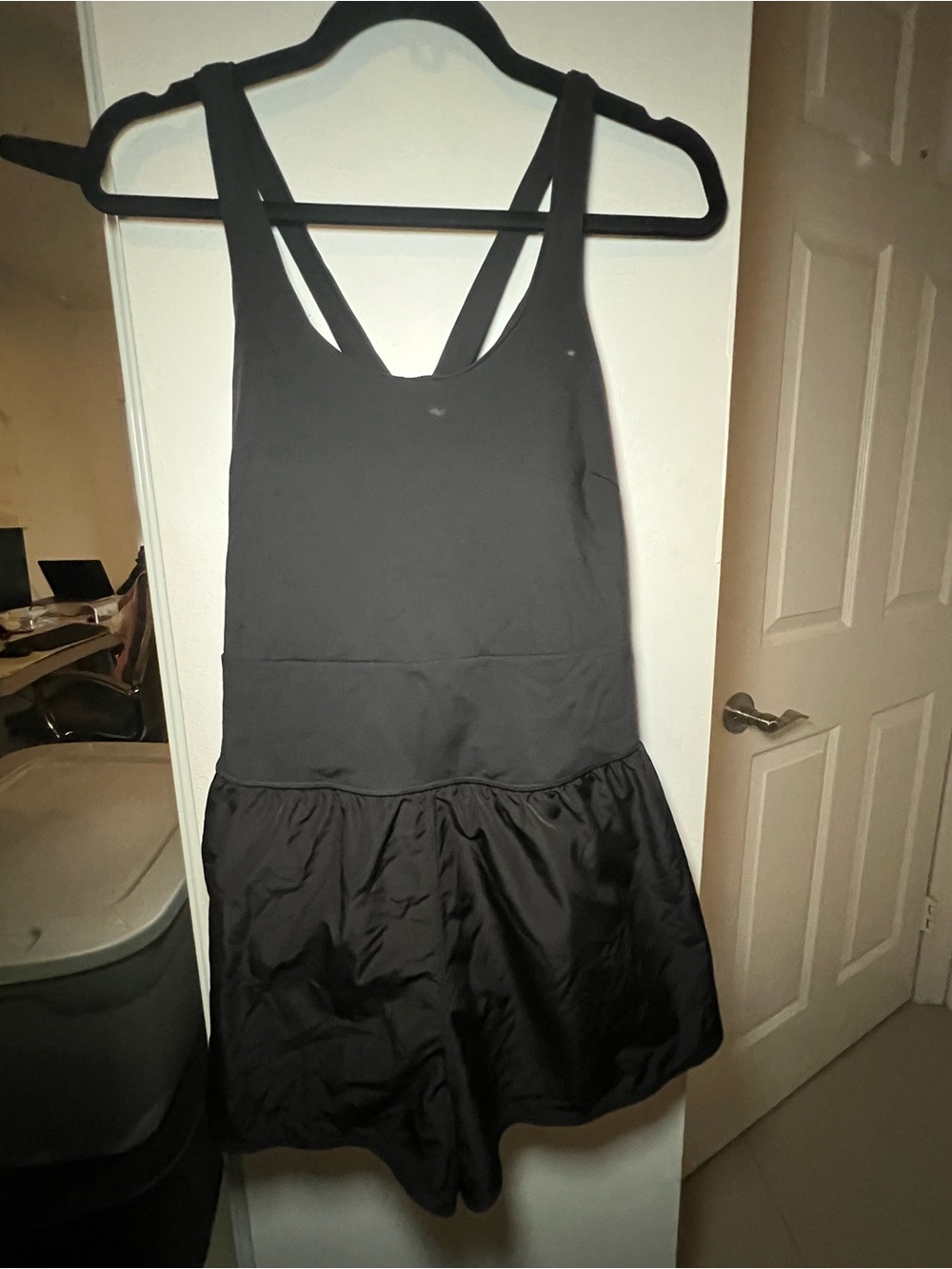 Avia Black Racerback Sleeveless Romper with Shorts